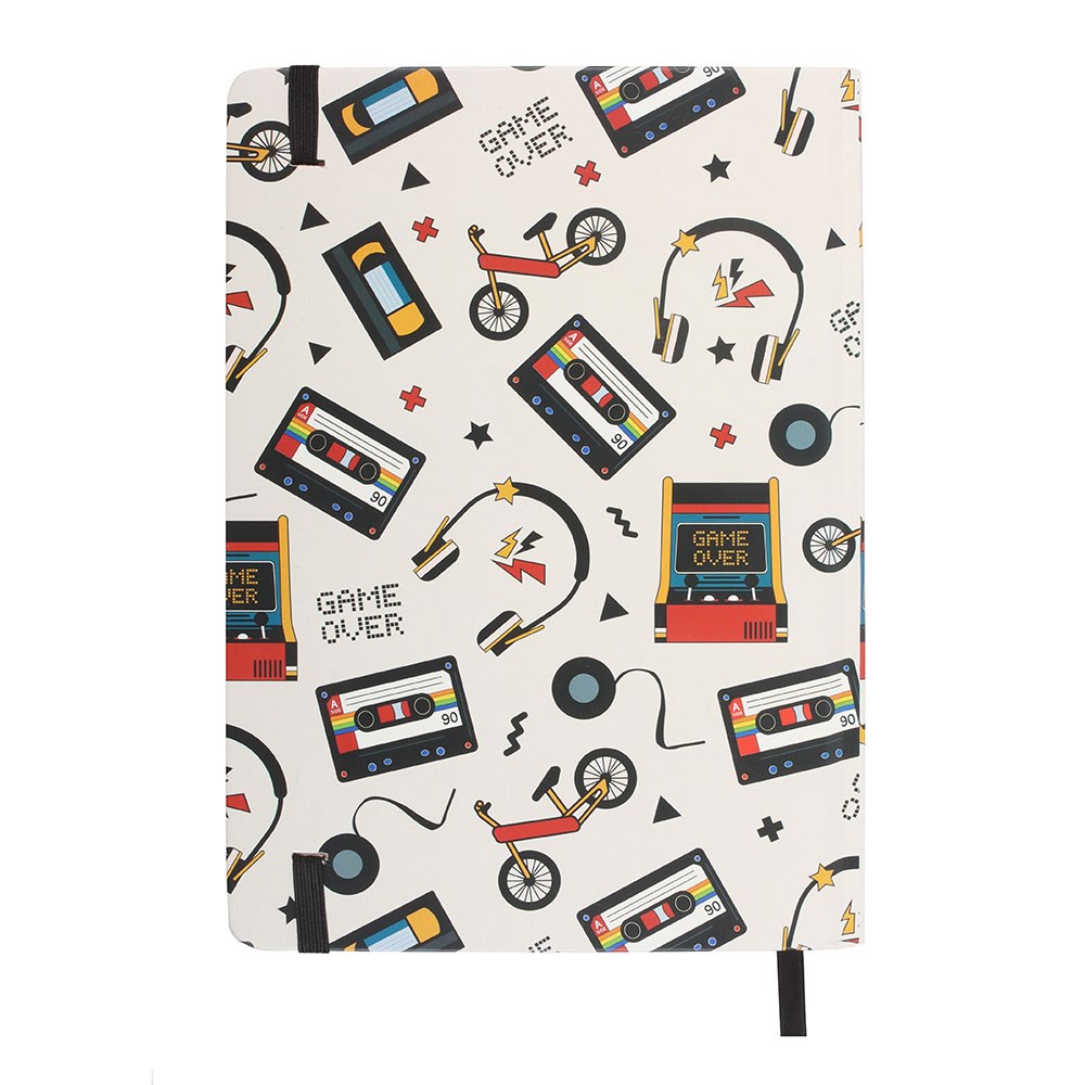 Retro 80's Design A5 Hardback Lined Notebook