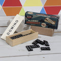 Traditional wooden domino set, classic game for family fun and entertainment