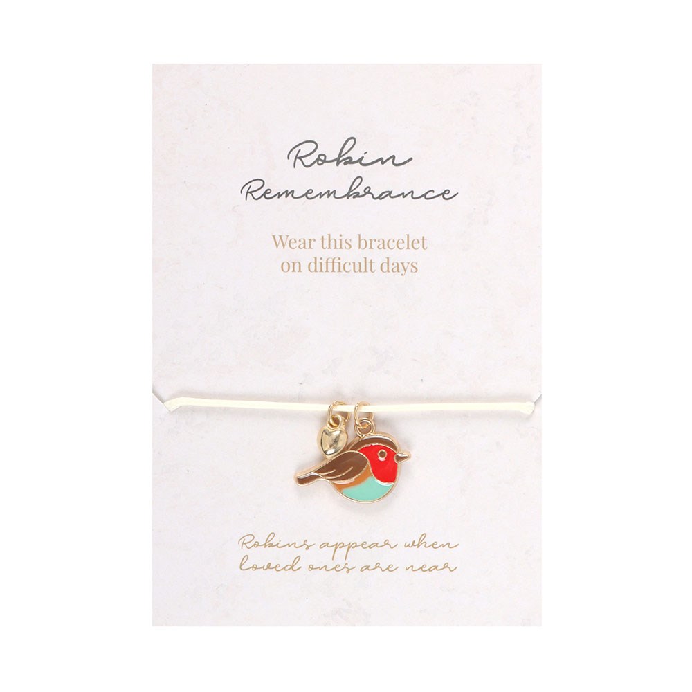 Robin Remembrance String Charm Bracelet & Sentiment Card