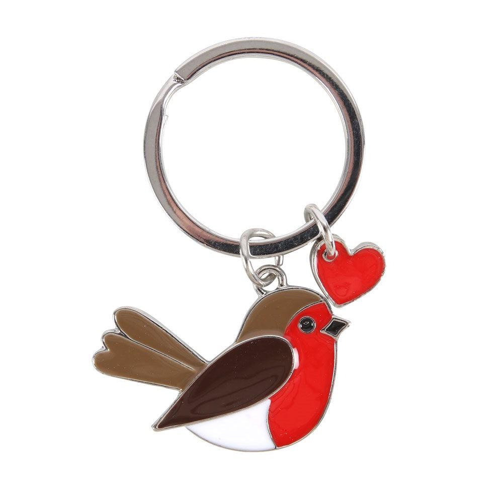 Garden Robin Metal & Enamel Remembrance Keyring