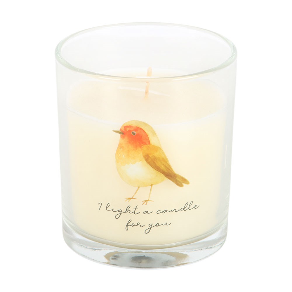 Robin Remembrance Cranberry & Clove Scented Glass Candle