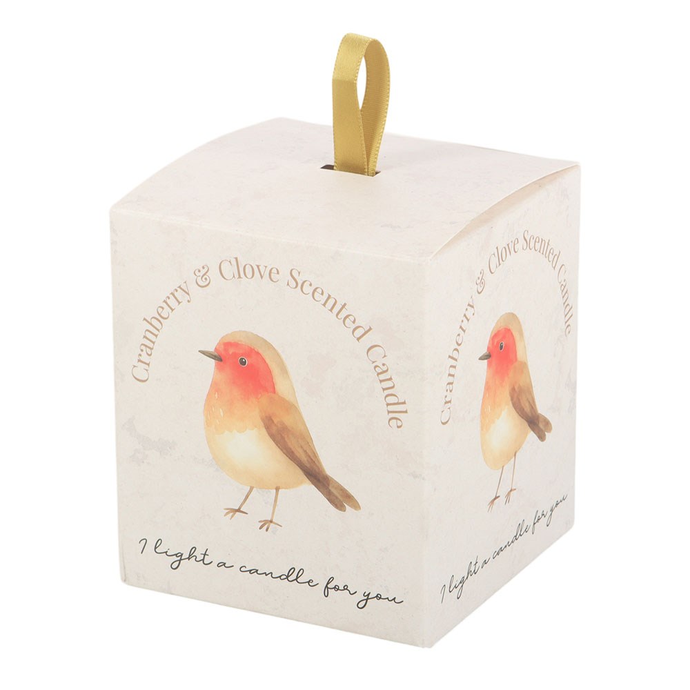Robin Remembrance Cranberry & Clove Scented Glass Candle