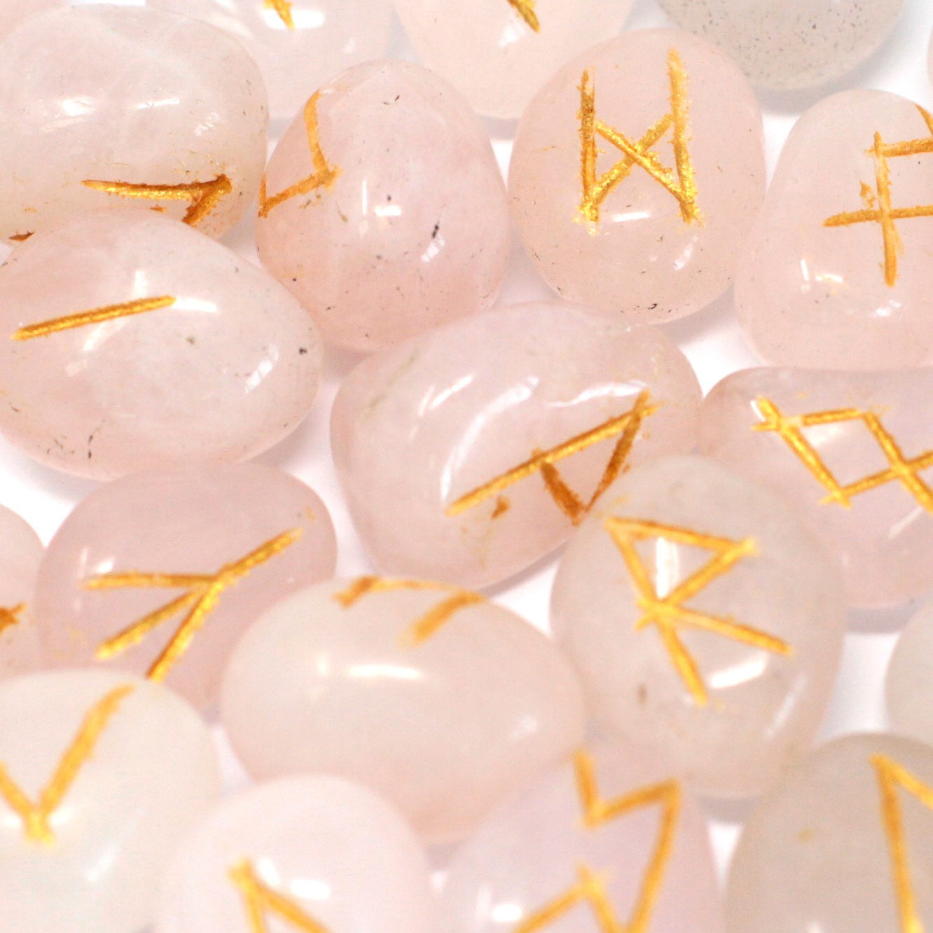Rose Quartz Indian Rune Stone Set