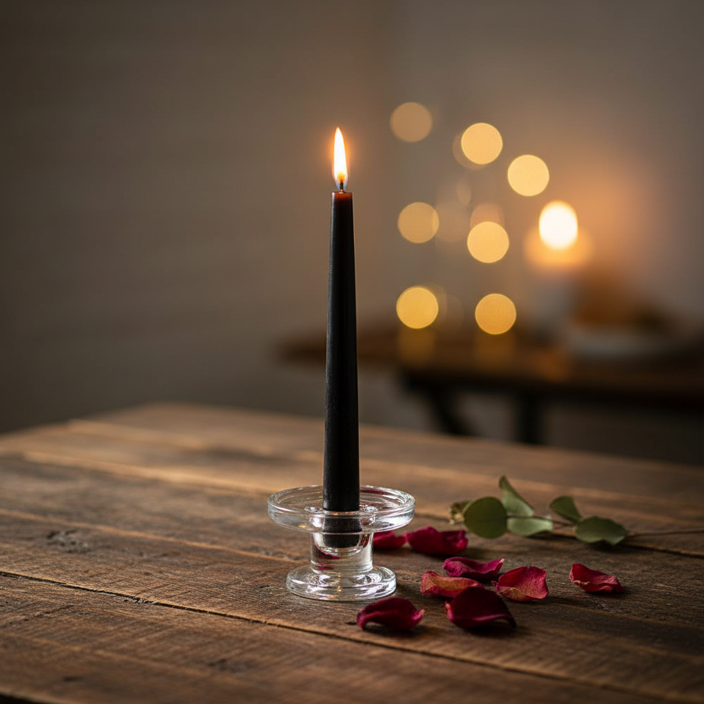 Round Double Ended Glass Candle Holder - Lifestyle
