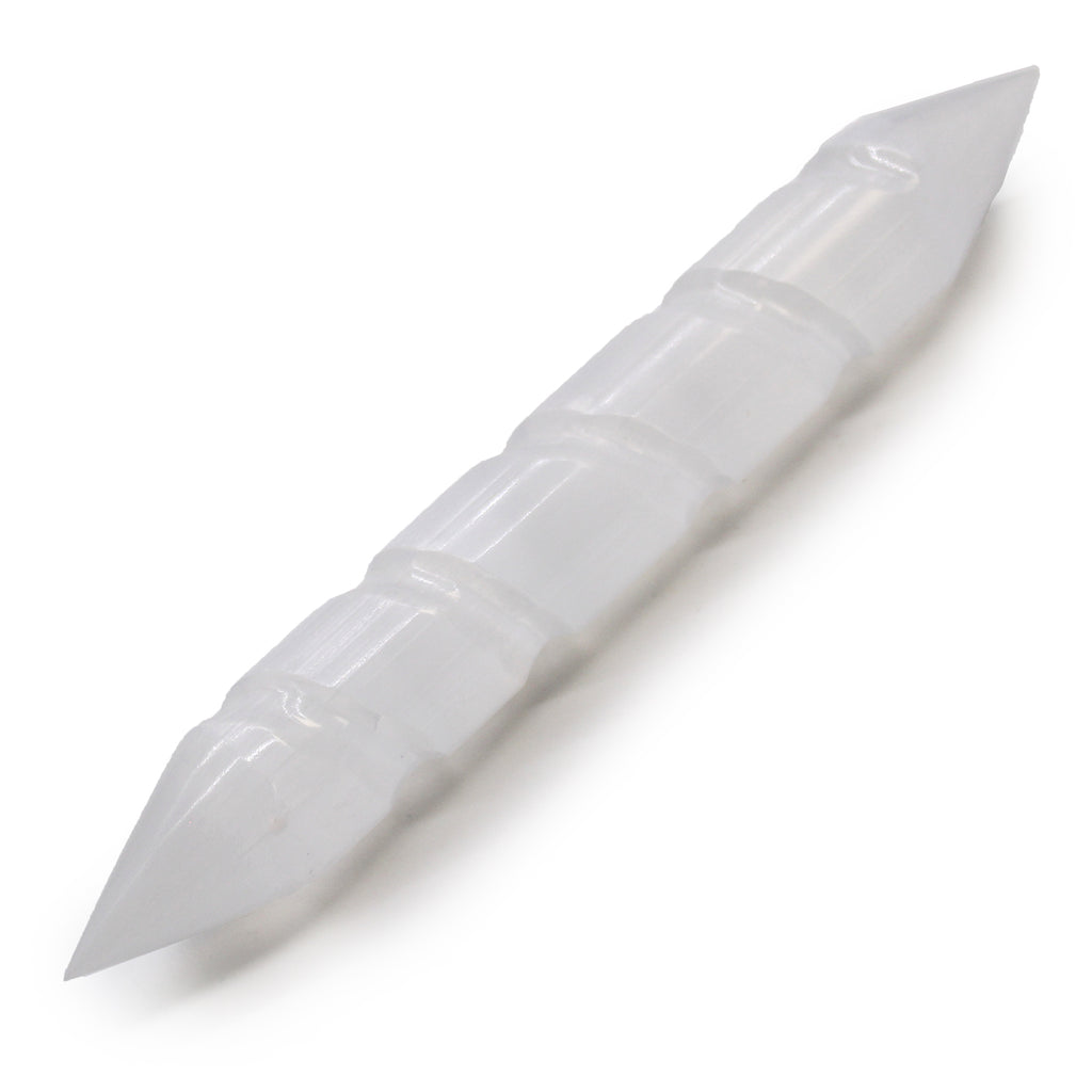 Selenite Double Point 16cm Spiral Wand