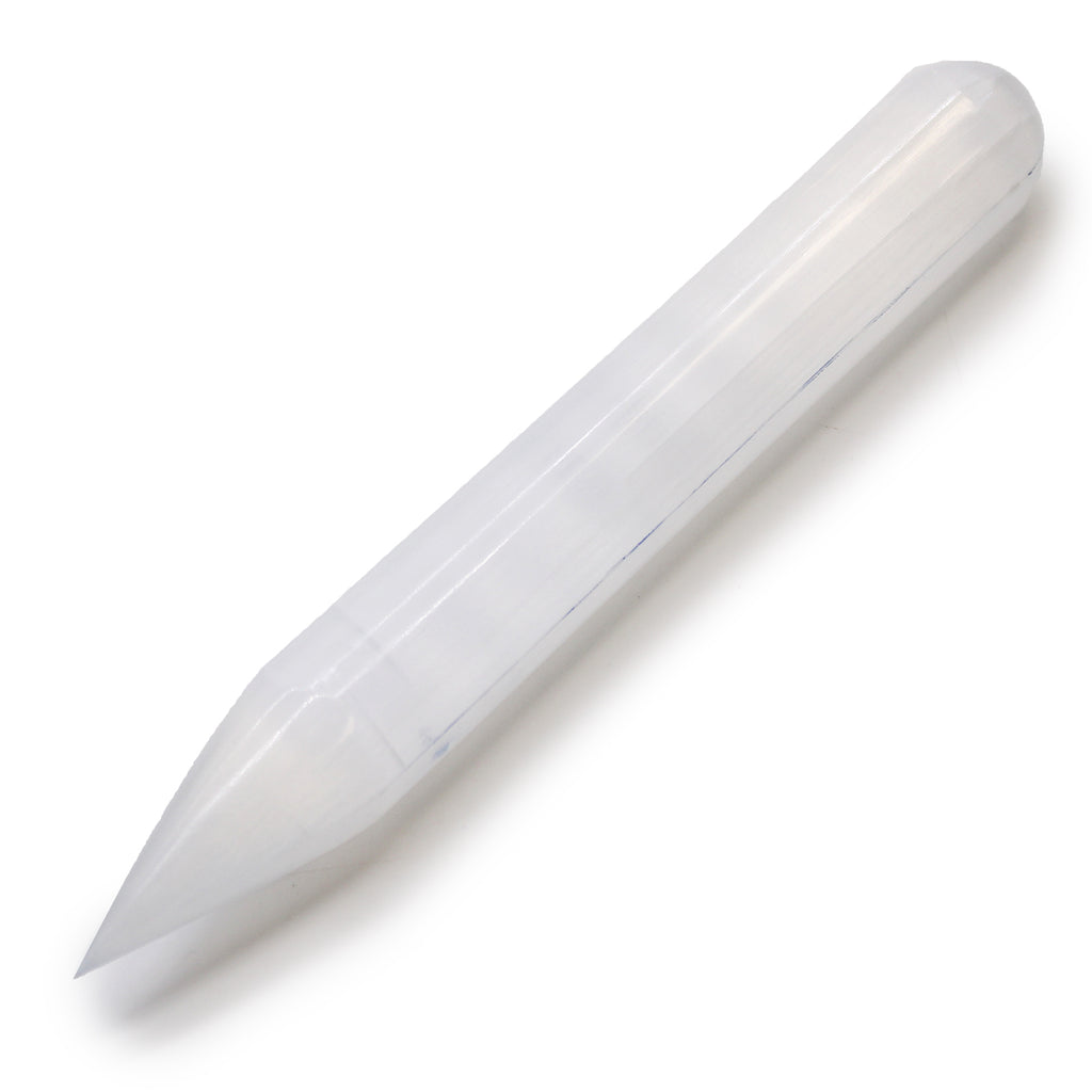 Selenite Round 16cm Single Point Wand