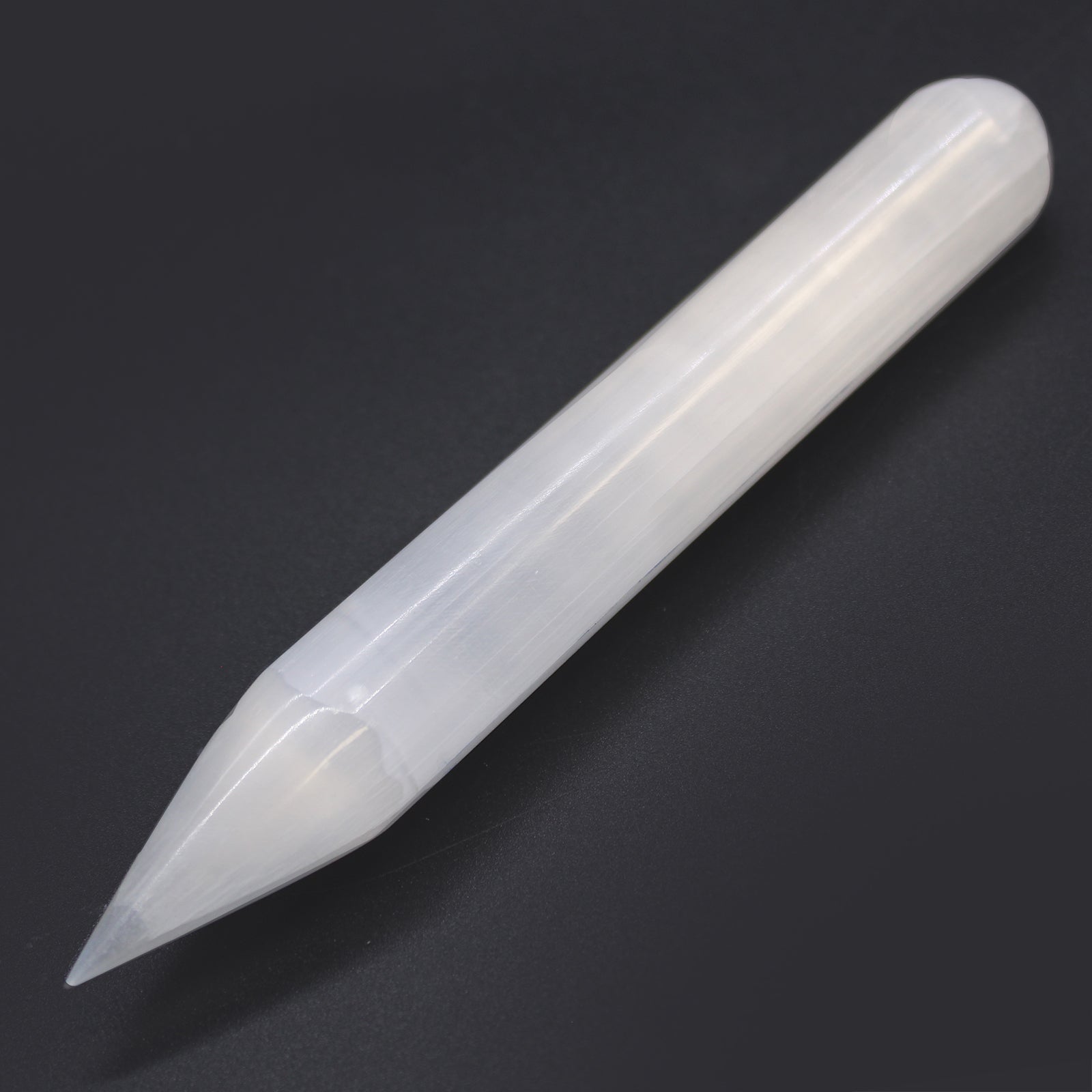 Selenite Round 16cm Single Point Wand