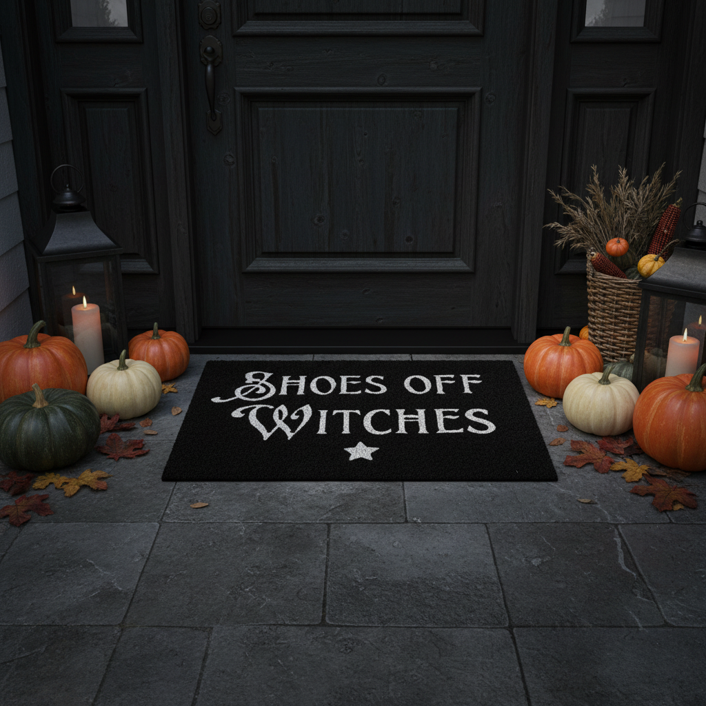 Shoes Off Witches Door Mat - Halloween Entrance