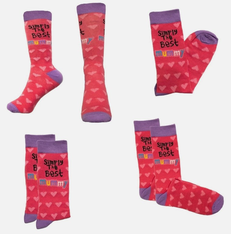 Novelty socks “Simply the Best Mummy” UK 4-7, a fun and cosy gift idea