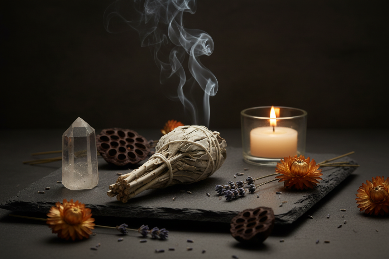 Smudge Stick White Sage Torch Lifestyle Image v2