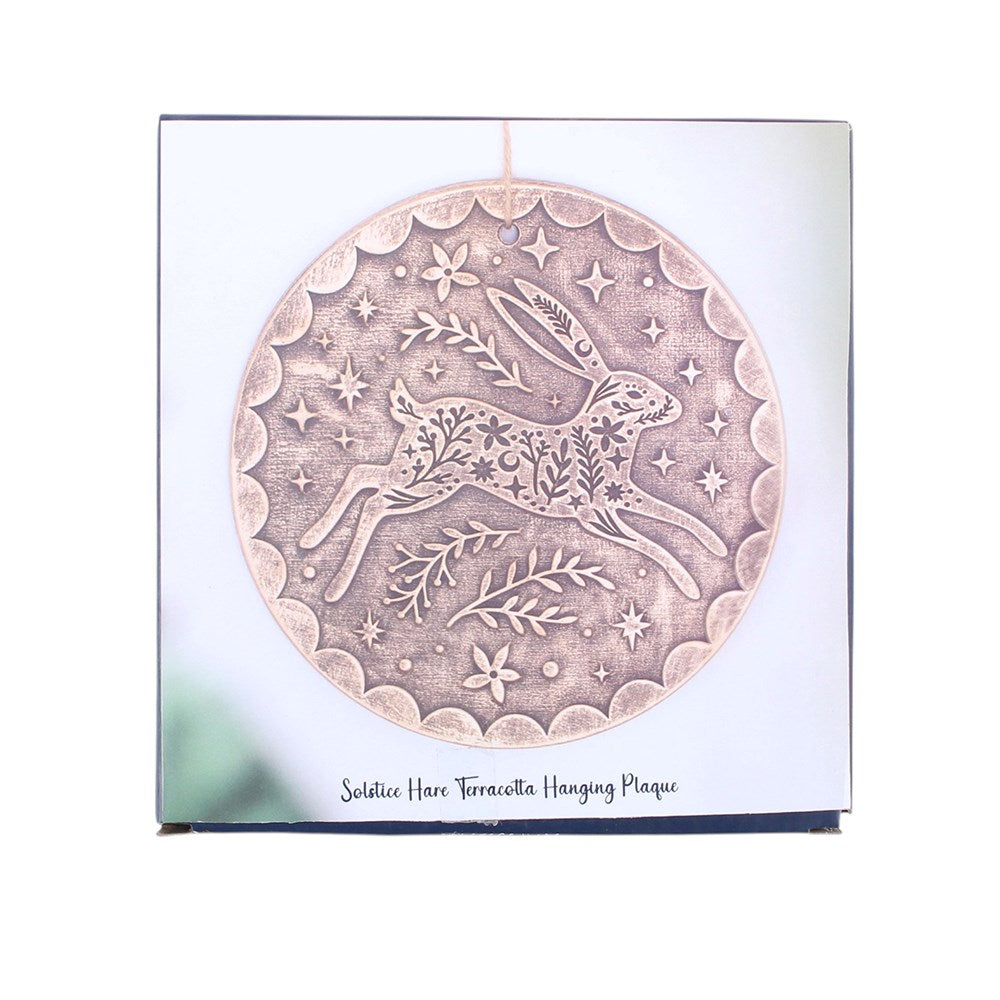 Solstice Hare Bronze Effect Terracotta Plaque