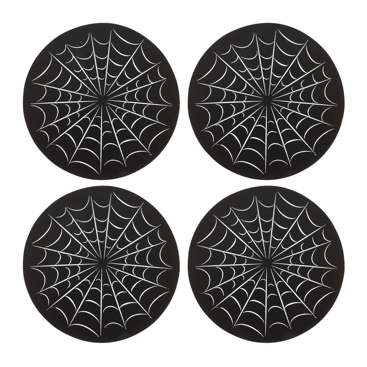 Spiderweb Design Wooden Coaster Set