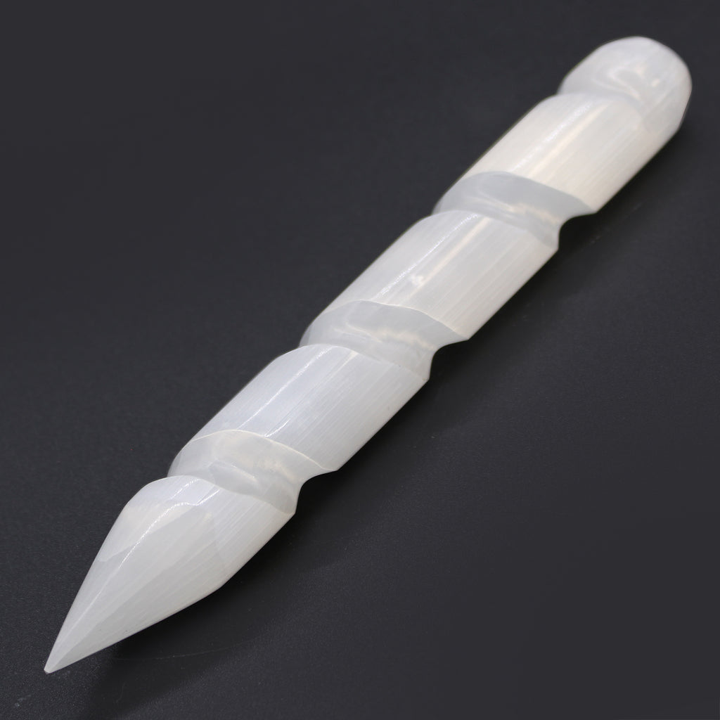 16cm Spiral Selenite Crystal Wand