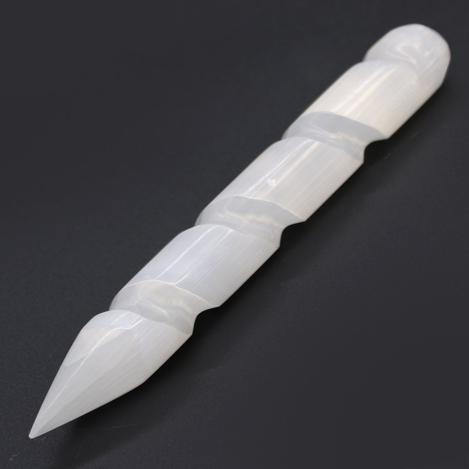 16cm Spiral Selenite Crystal Wand