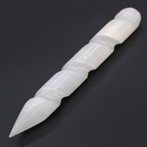 16cm Spiral Selenite Crystal Wand