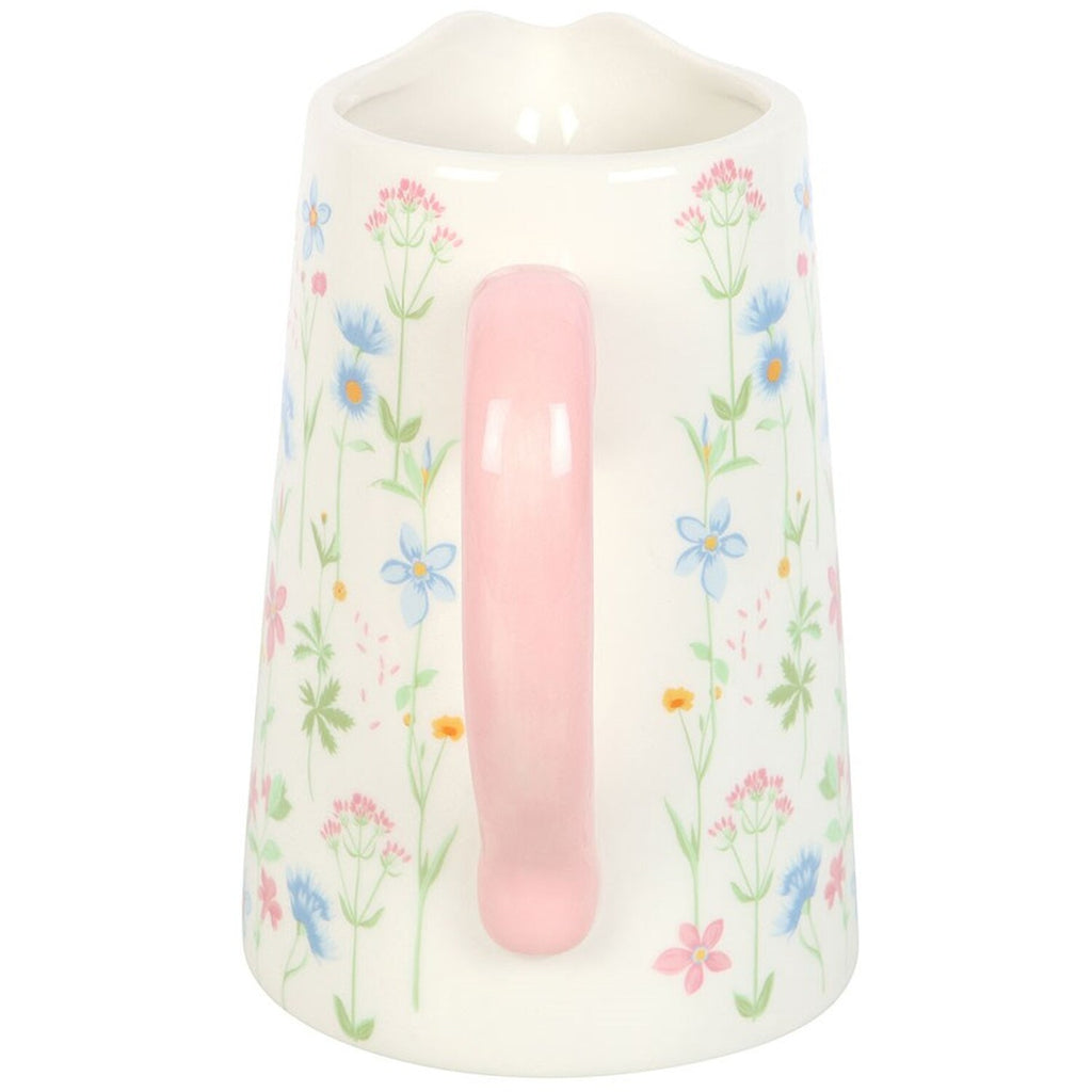 Ceramic Floral Print Flower Jug Vase