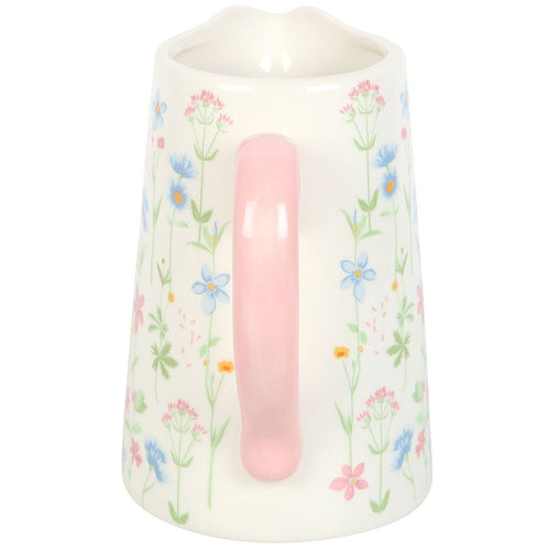 Ceramic Floral Print Flower Jug Vase