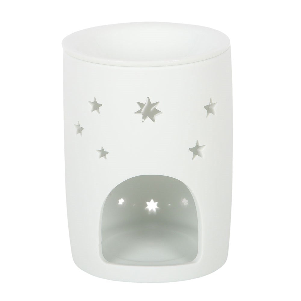 Sun & Moon Cut-Out Matt White Oil Burner & Wax Warmer