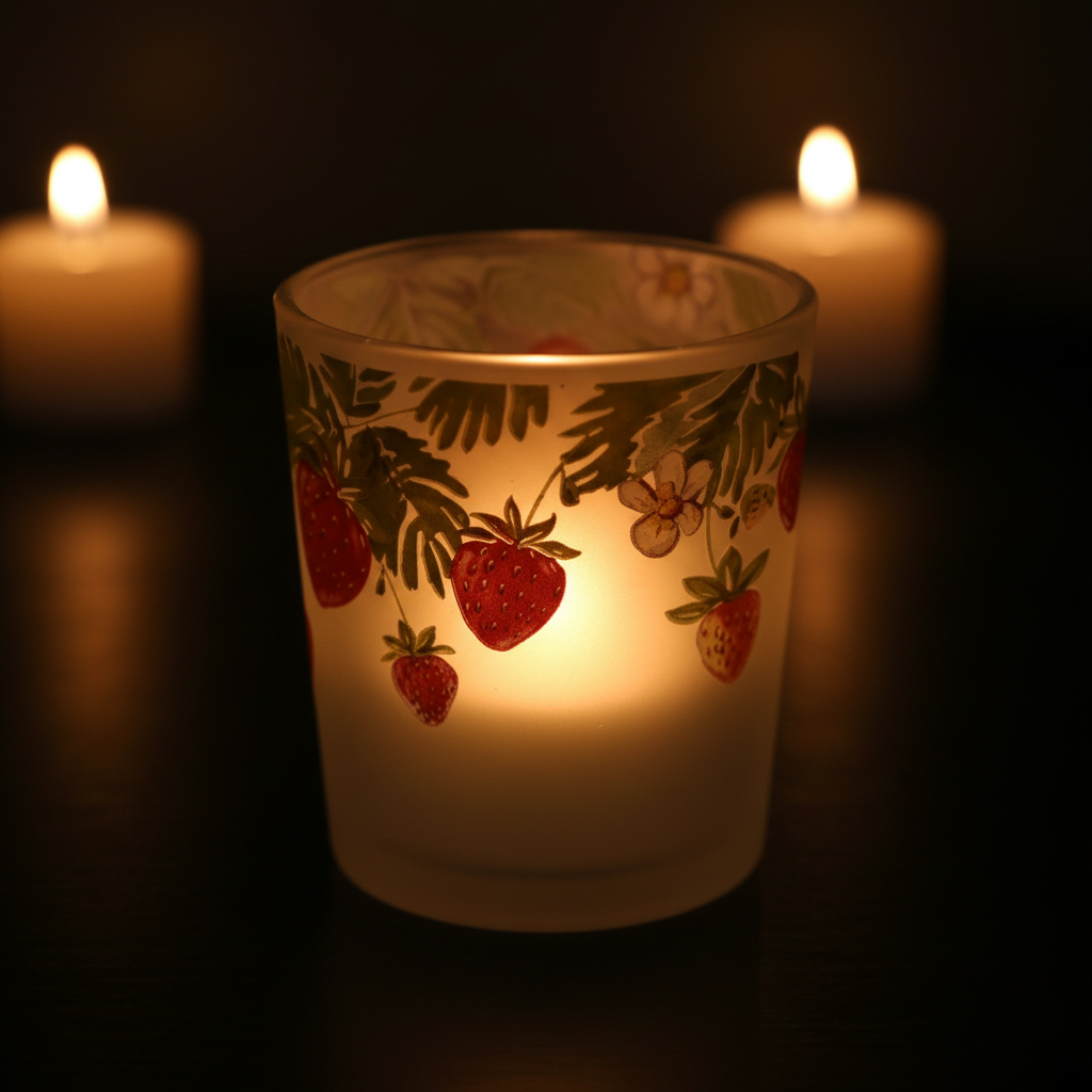 Strawberry Votive - Moody Candlelight