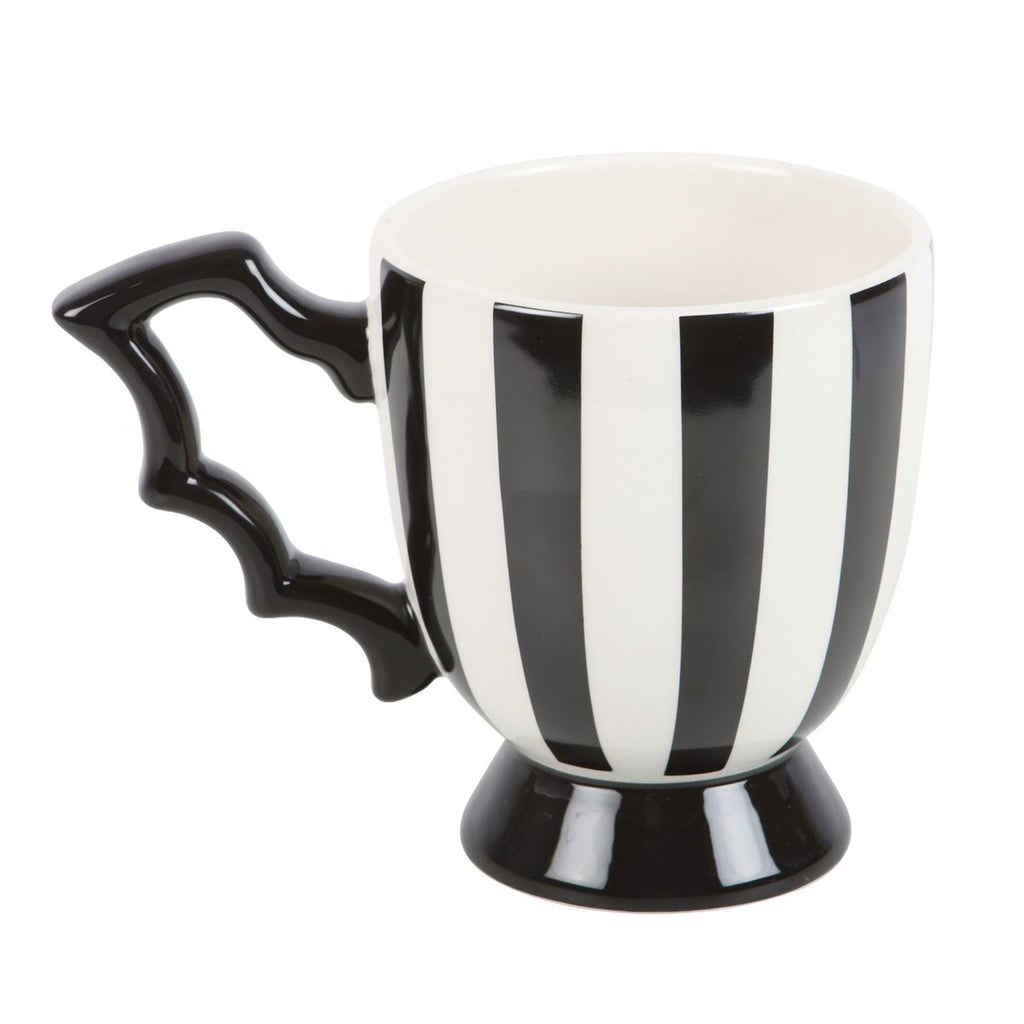 Striped Bat Wing Pedestal Mug