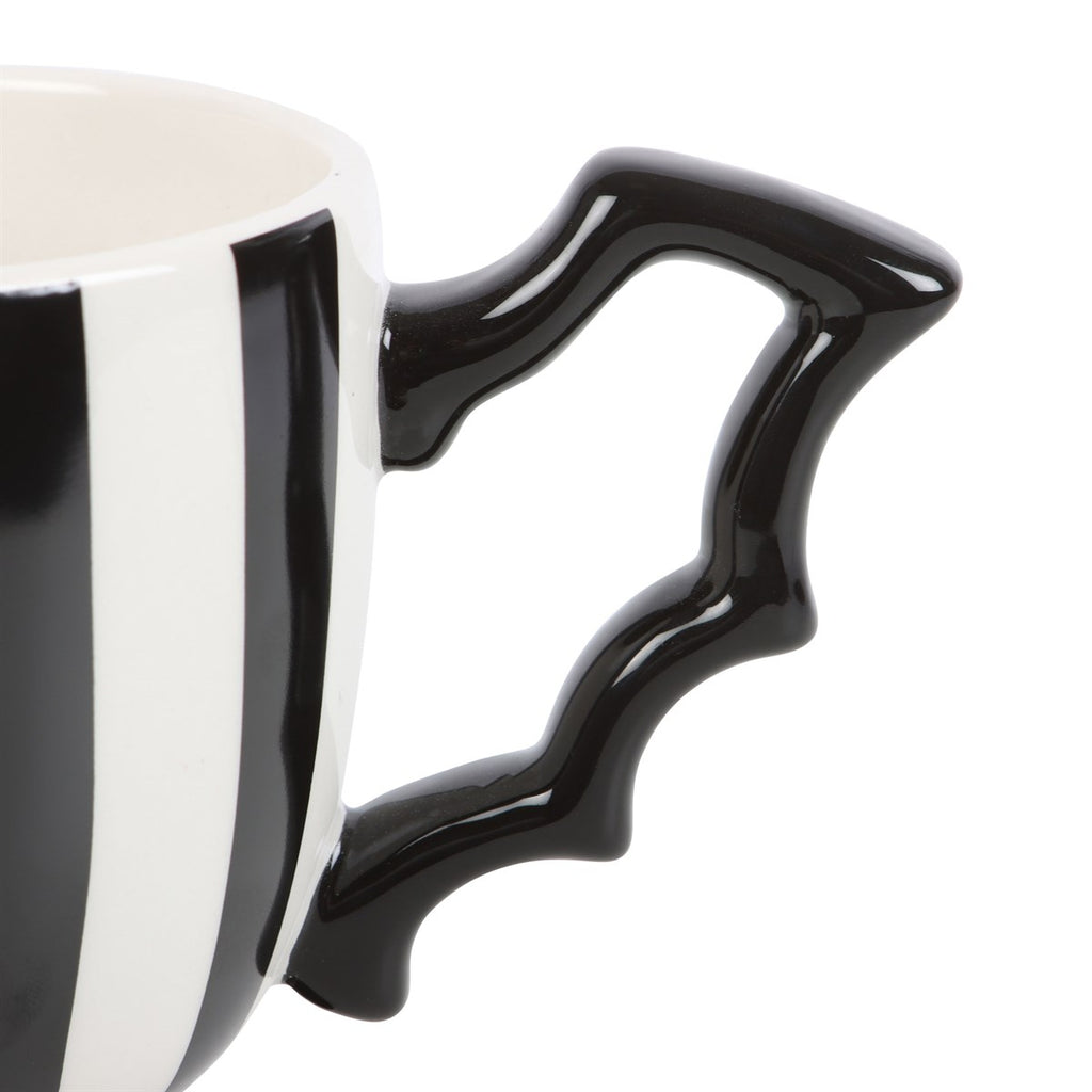 Striped Bat Wing Pedestal Mug