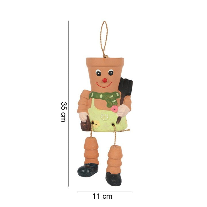 Terracotta Man Garden Plant Pot