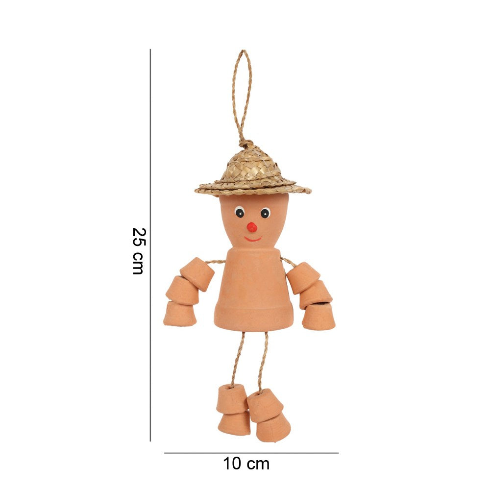 Terracotta Plant Pot Man Garden Decor