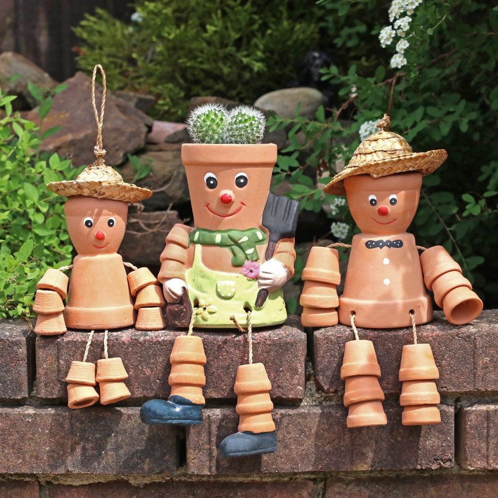 Terracotta Man Garden Plant Pot