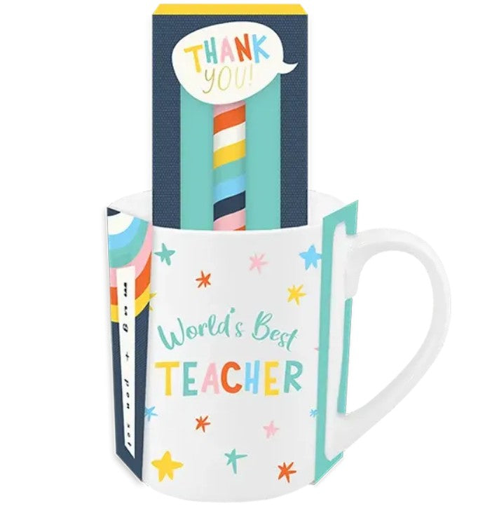 Best Teacher Ceramic Mug & Pen Set