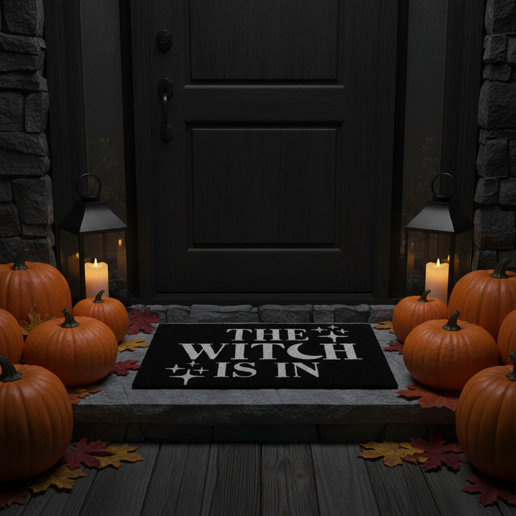 The Witch Is In Door Mat - Halloween Entrance