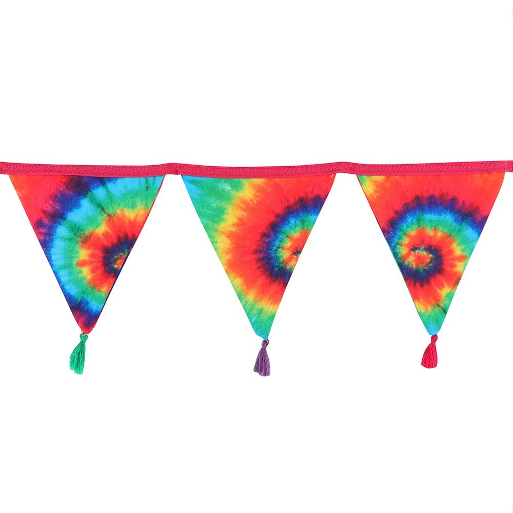 Fabric Tie Dye Multicoloured Bunting 1.5m