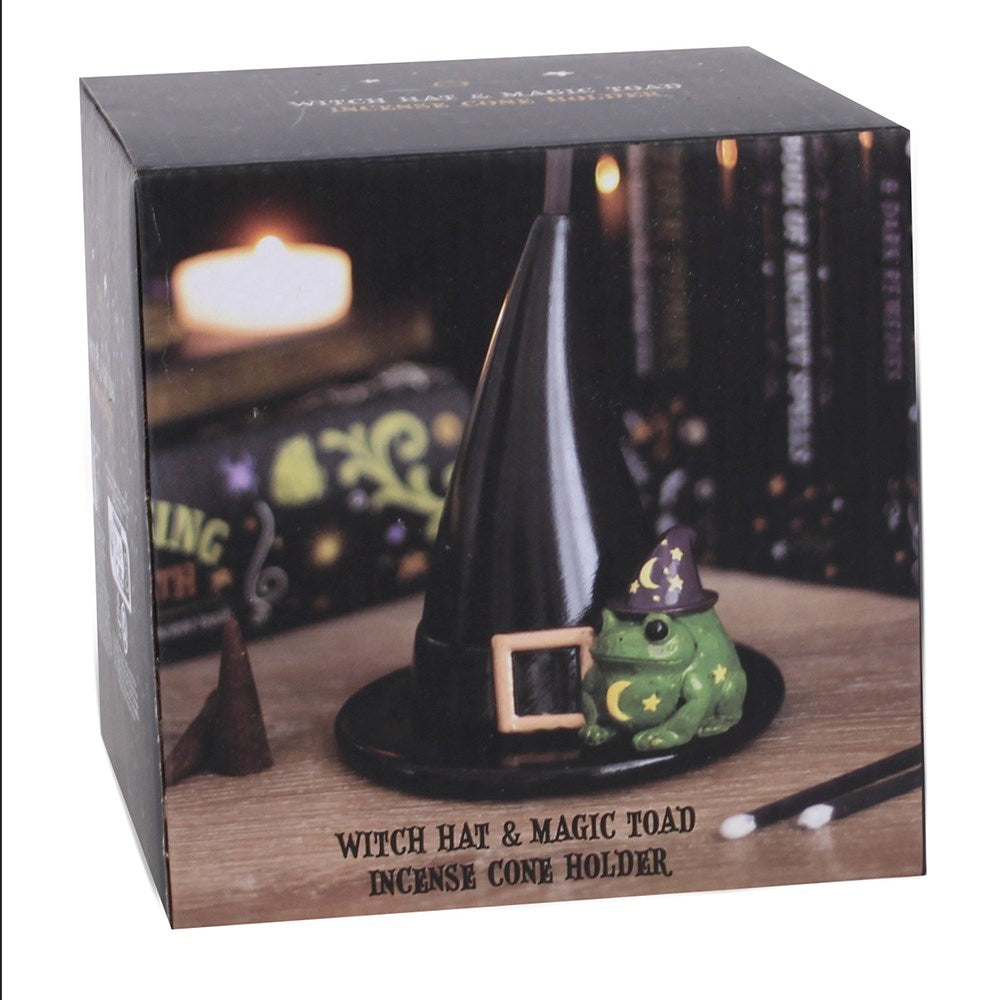 Witch Hat & Magic Toad Resin Incense Cone Holder