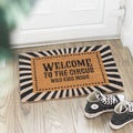 “Welcome to the circus wild kids inside” doormat, a fun and playful home entrance piece