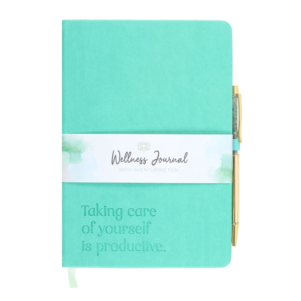 A5 Wellness Journal With Aventurine Pen