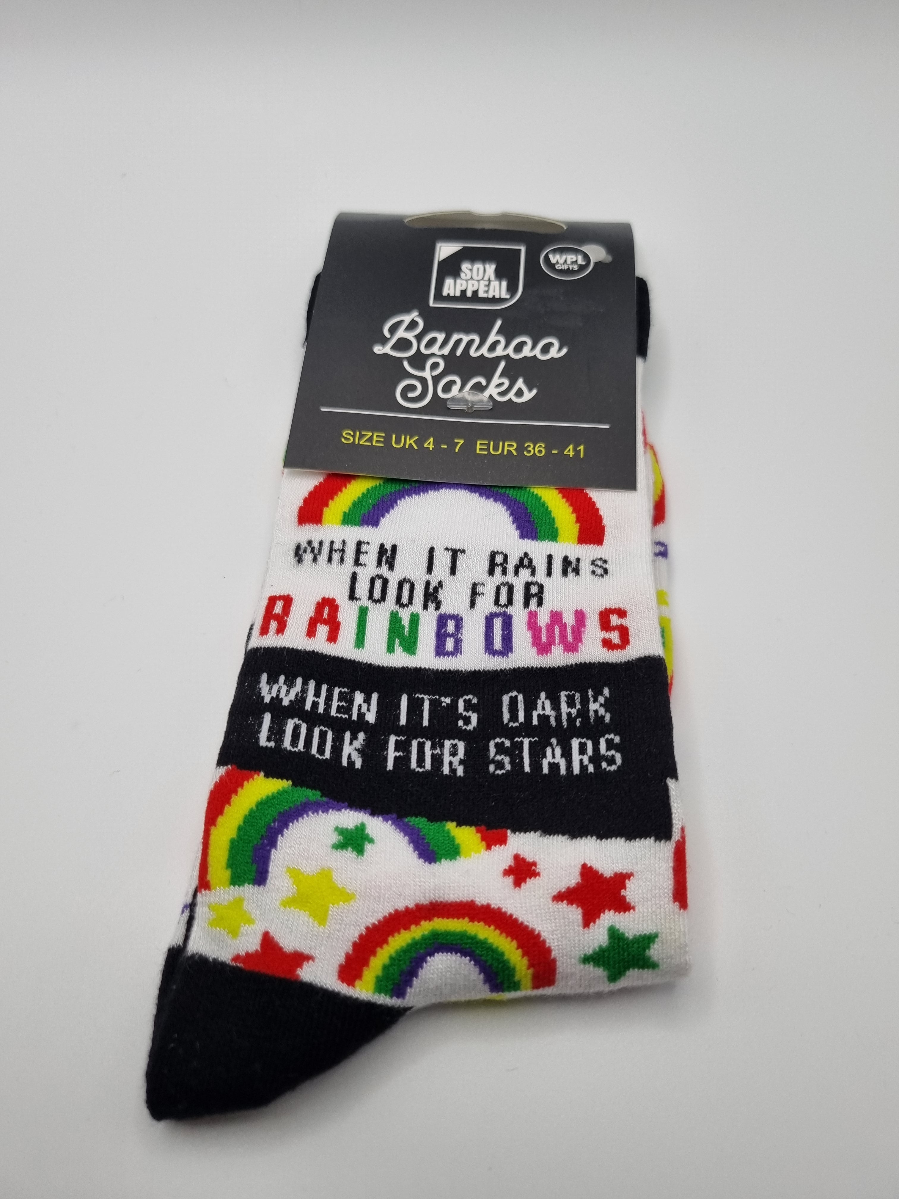 Look For Rainbows Novelty Bamboo Socks UK 4-7