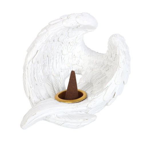 Angel wing resin incense cone burner, decorative and calming for home fragrance use