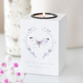 Butterflies appear remembrance wooden tealight holder, a thoughtful memorial decor piece