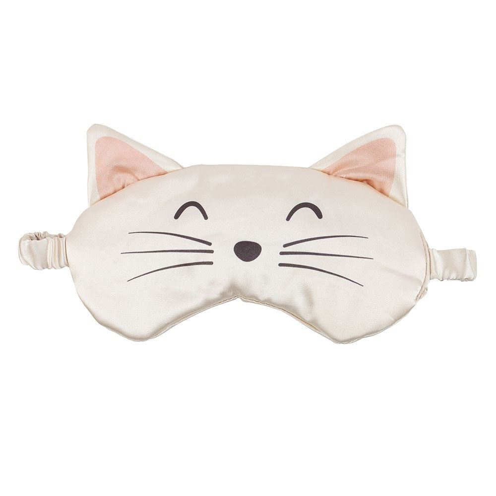 Satin White Cat Face Eye Mask