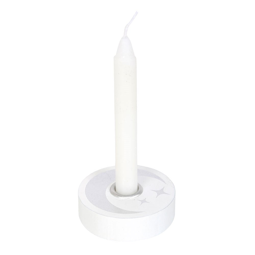 Wooden Mystical Moon Spell Candle Holder
