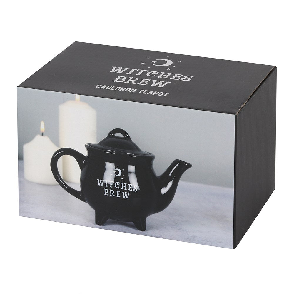 Witches Brew Ceramic Black Teapot