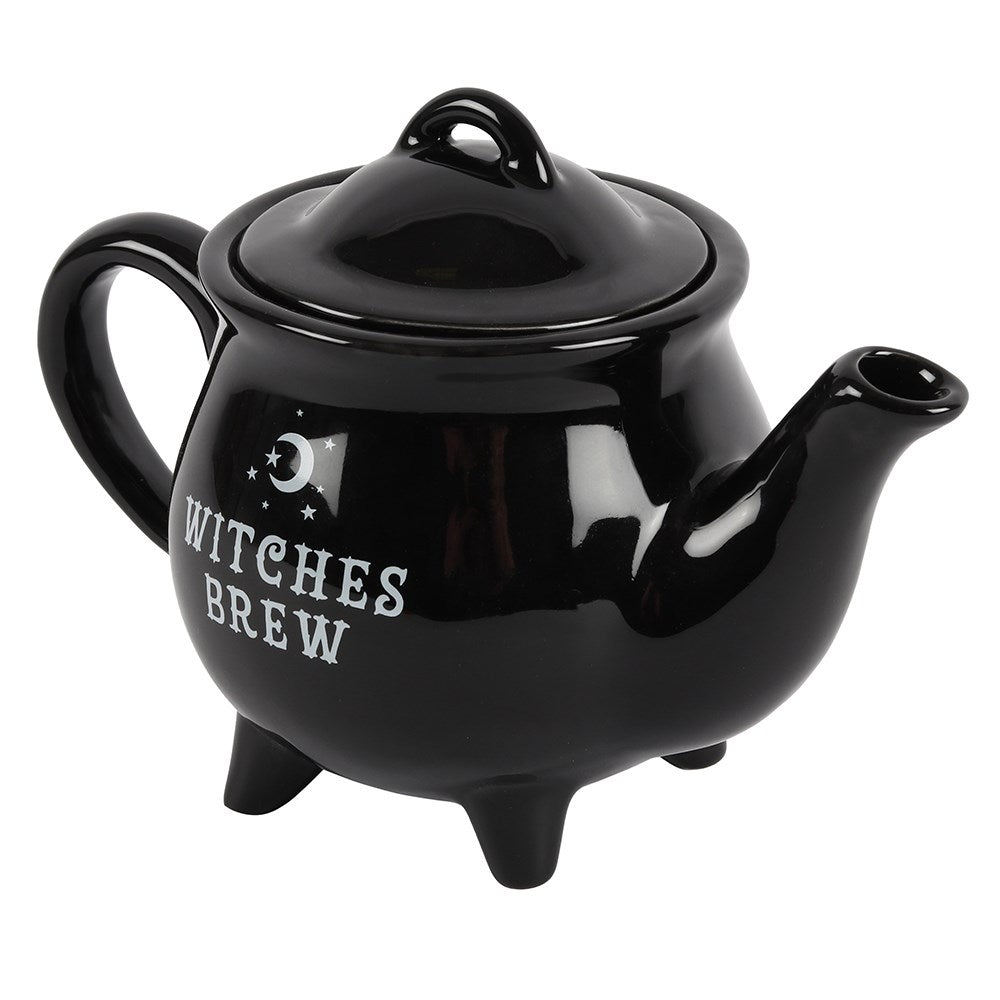Witches Brew Ceramic Black Teapot