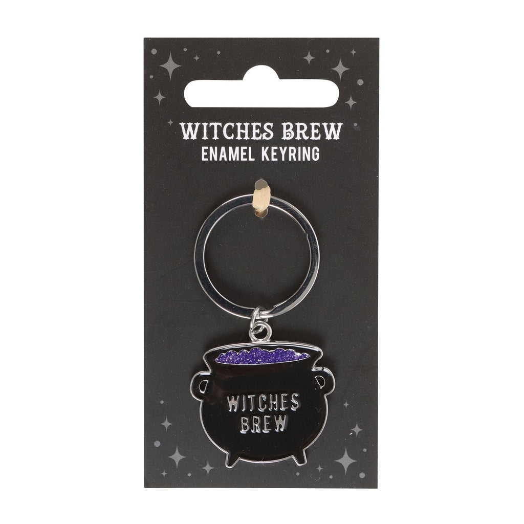 Witches Brew Cauldron Metal Keyring