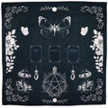 Witches garden black tarot reading cloth 75cm, perfect for card spreads and rituals