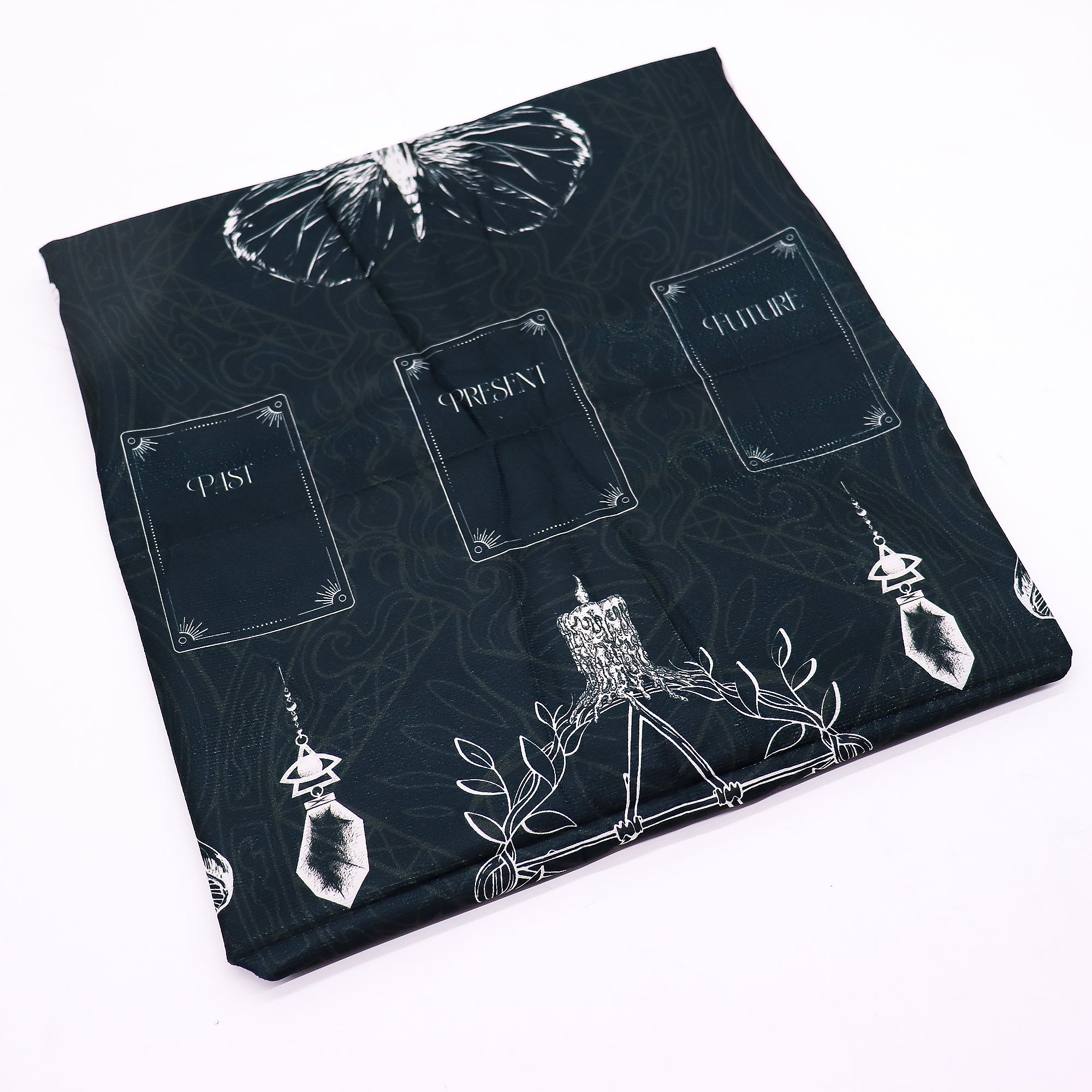 Witches Garden Black Fabric Tarot Card Reading Cloth 75cm