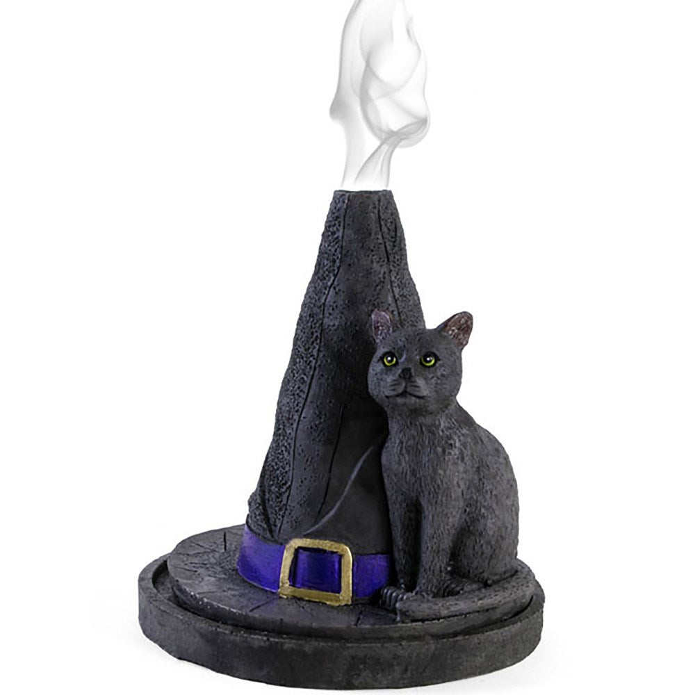 Witch hat incense cone holder with cat design, perfect for adding a magical touch to your space