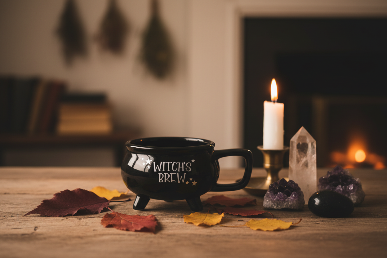 Witch's Brew Cauldron Mug - Lifestyle 1