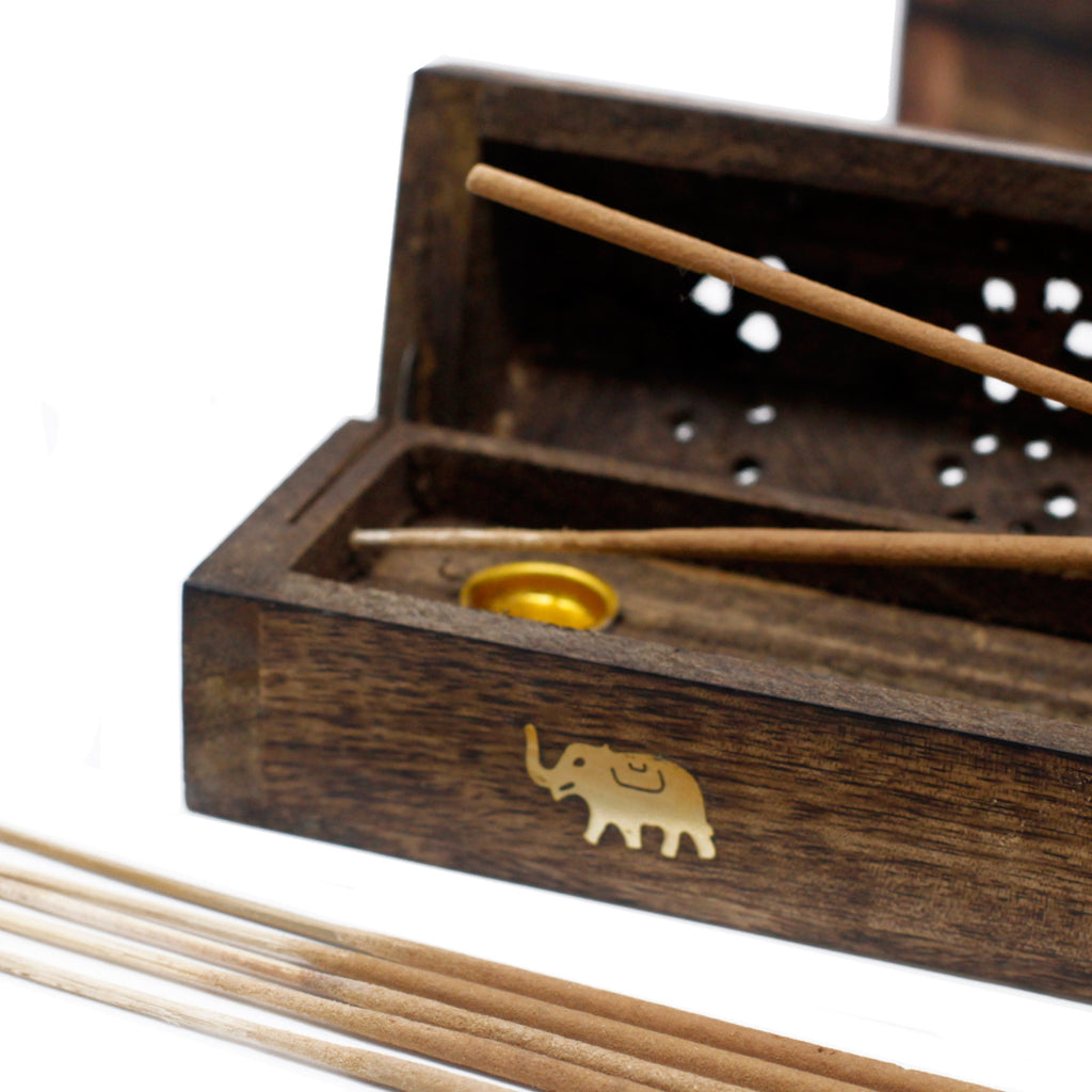 Mango Wood Incense Holder Box