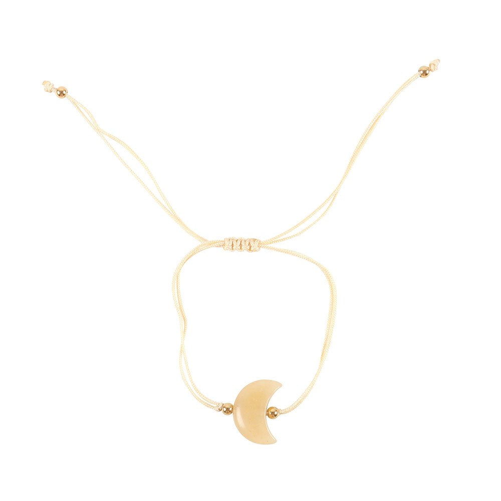 Yellow Jade Crystal Moon Shaped Bracelet