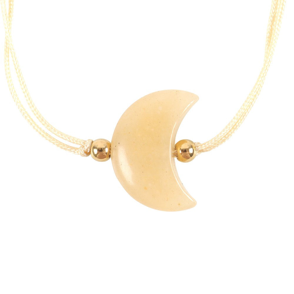 Yellow Jade Crystal Moon Shaped Bracelet